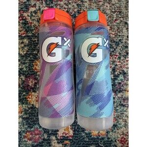 NEW Gatorade GX 30oz Plastic Water Bottle Blue Marble Berry Marble Lot Of 2